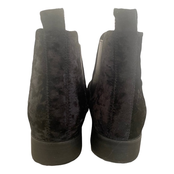 Tom’s Ella Chelsea Boots 8.5W Black Crushed Velvet Slip On Flats - Picture 4 of 8